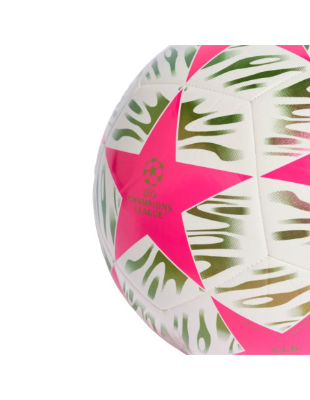 Piłka nożna adidas ucl 25/26 final club różowo-biało-zielona jx9094