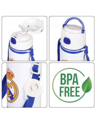 Real madryt bidon aluminiowy z ustnikiem i paskiem 600 ml rm00005