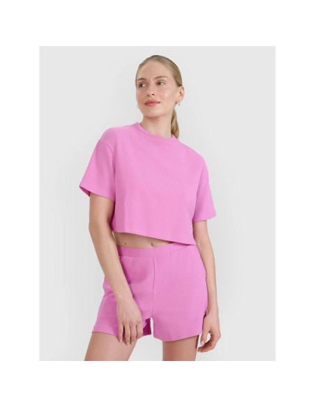 Damski t-shirt crop top 4f 4fwss25ttshf1977-54s