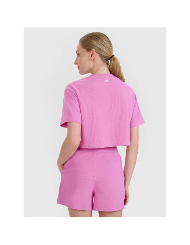 Damski t-shirt crop top 4f 4fwss25ttshf1977-54s