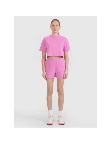 Damski t-shirt crop top 4f 4fwss25ttshf1977-54s