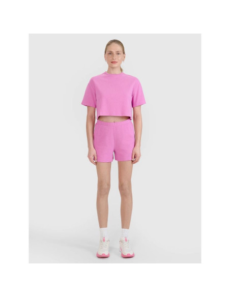 Damski t-shirt crop top 4f 4fwss25ttshf1977-54s