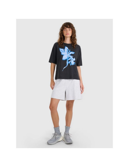 T-shirt oversize z nadrukiem damski  4f 4frss25ttshf2747-20s