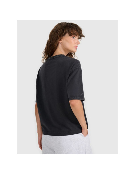 T-shirt oversize z nadrukiem damski  4f 4frss25ttshf2747-20s