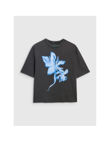 T-shirt oversize z nadrukiem damski  4f 4frss25ttshf2747-20s