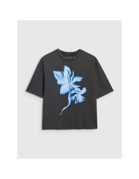 T-shirt oversize z nadrukiem damski  4f 4frss25ttshf2747-20s