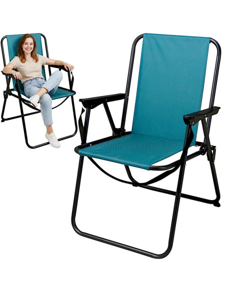 Krzesło turystyczne z podłokietnikami składane morski redcliffs