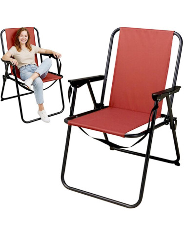 Krzesło turystyczne z podłokietnikami składane czerwony redcliffs