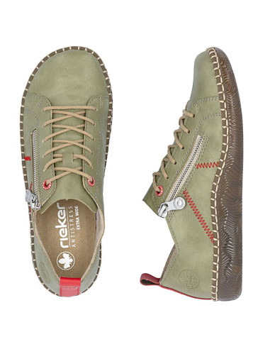 Półbuty damskie komfortowe zielone rieker n2401-54