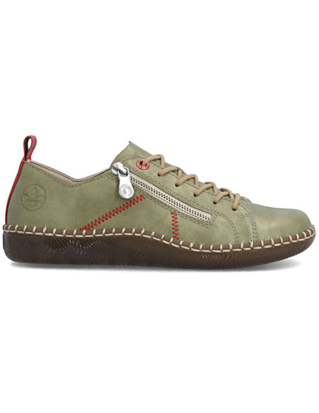 Półbuty damskie komfortowe zielone rieker n2401-54