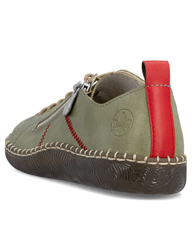 Półbuty damskie komfortowe zielone rieker n2401-54