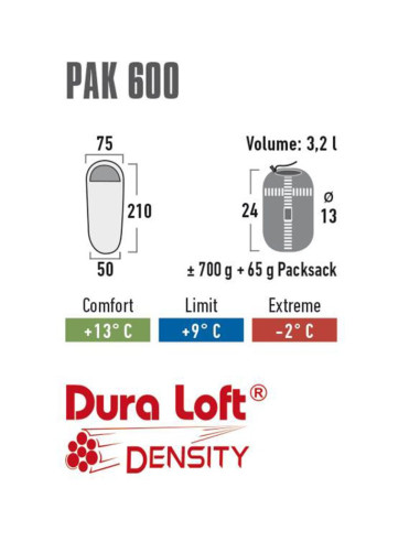 Śpiwór high peak easy lite pak 600 210x75x50 23244