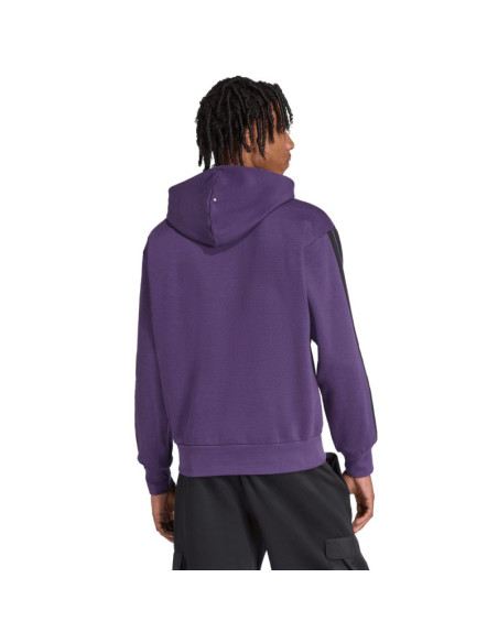 Bluza męska adidas essentials 3-stripes fleece fioletowa jx0740