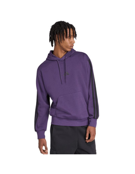Bluza męska adidas essentials 3-stripes fleece fioletowa jx0740