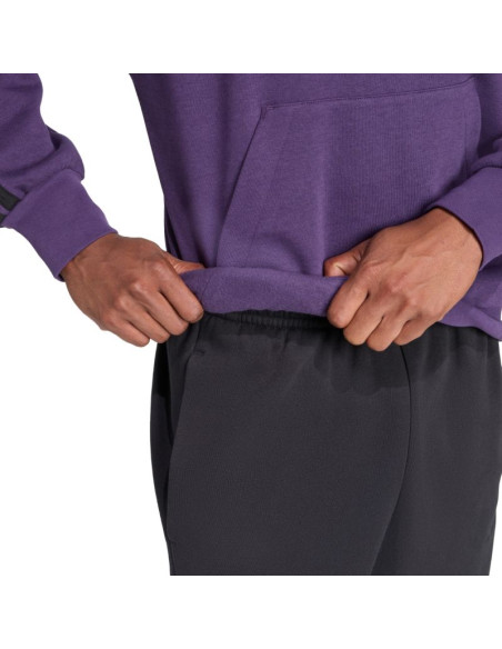 Bluza męska adidas essentials 3-stripes fleece fioletowa jx0740