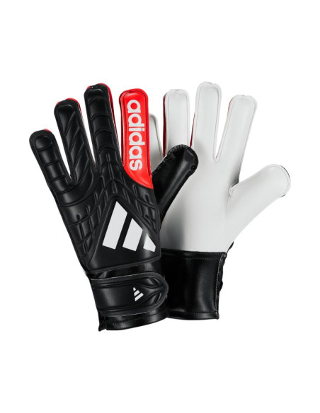 Rękawice bramkarskie dla dzieci adidas copa club czarno-czerwone ka7809