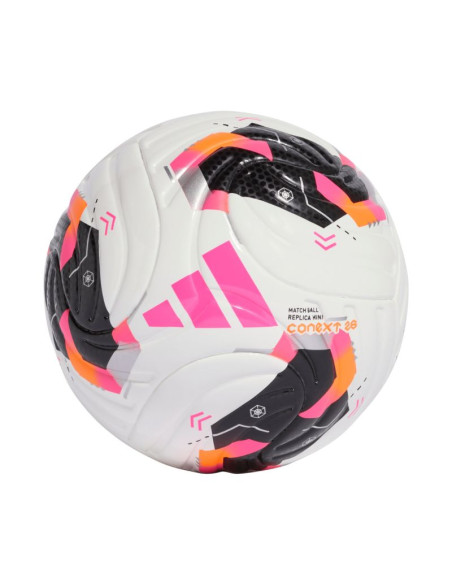Piłka nożna adidas conext 26 mini biało-czarno-różowa ke5868