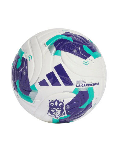 Piłka nożna adidas queens league mini biało-fioletowo-zielona ke8233