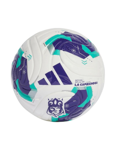 Piłka nożna adidas queens league mini biało-fioletowo-zielona ke8233