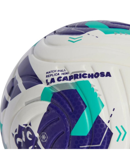 Piłka nożna adidas queens league mini biało-fioletowo-zielona ke8233