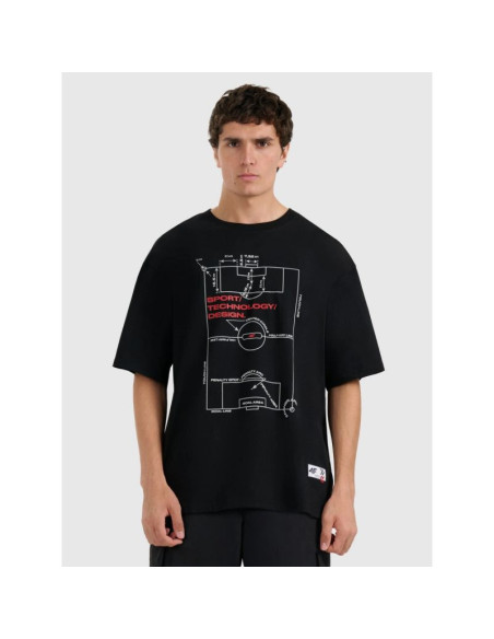 T-shirt oversize z nadrukiem męski 4f 4fraw25ttshm3257-20s