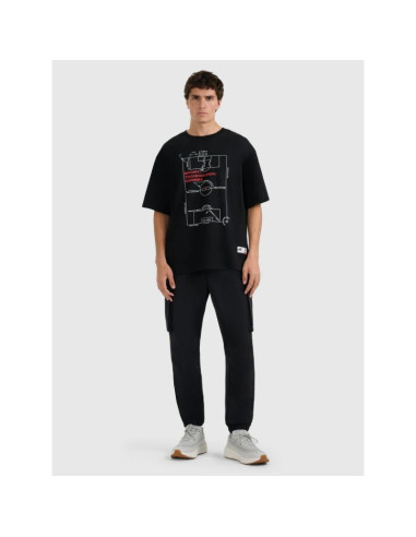 T-shirt oversize z nadrukiem męski 4f 4fraw25ttshm3257-20s