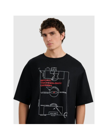 T-shirt oversize z nadrukiem męski 4f 4fraw25ttshm3257-20s