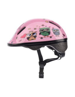 Kask rowerowy meteor ks06 s 48-52 cm little owl różowy 24809 2