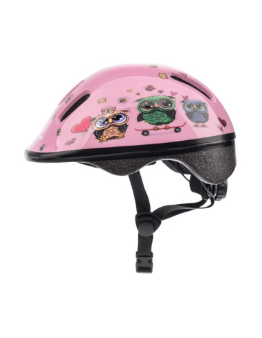 Kask rowerowy meteor ks06 s 48-52 cm little owl różowy 24809