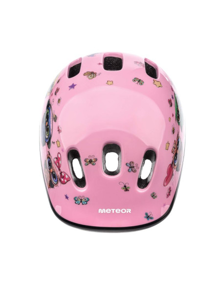 Kask rowerowy meteor ks06 s 48-52 cm little owl różowy 24809