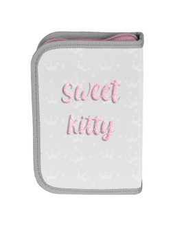 Piórnik szkolny paso sweet kitty szary z wyposażeniem do szkoły - pp23kc-p001 2