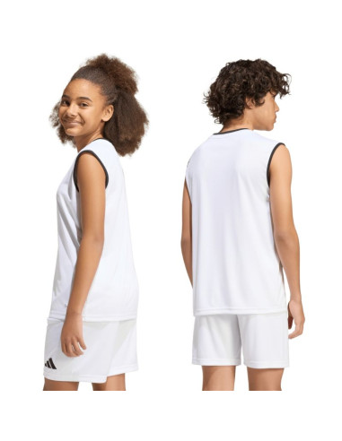 Koszulka dla dzieci adidas entrada 26 sleeveless jersey biała kb3935