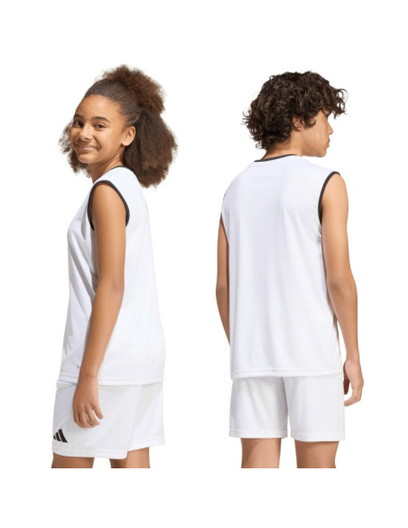 Koszulka dla dzieci adidas entrada 26 sleeveless jersey biała kb3935
