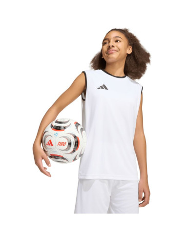 Koszulka dla dzieci adidas entrada 26 sleeveless jersey biała kb3935