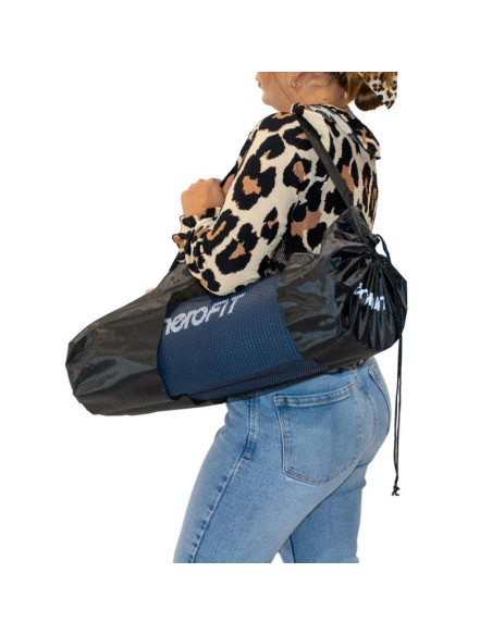 Mata fitness nbr antypoślizgowa 183x60x1cm niebieska + pokrowiec enero fit