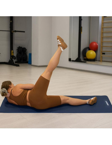 Mata fitness nbr antypoślizgowa 183x60x1cm niebieska + pokrowiec enero fit