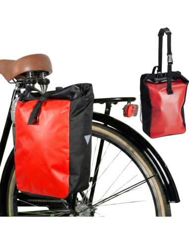 Sakwa torba rowerowa wodoszczelna tylna na bagażnik czerwona 13,5l xqmax pro