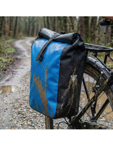 Sakwa torba rowerowa wodoszczelna tylnia na bagażnik niebieska 13,5l xqmax