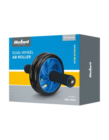 Rebel active kółko podwójne, roller do ćwiczeń mięśni brzucha ab wheel ab-2 rba-3061