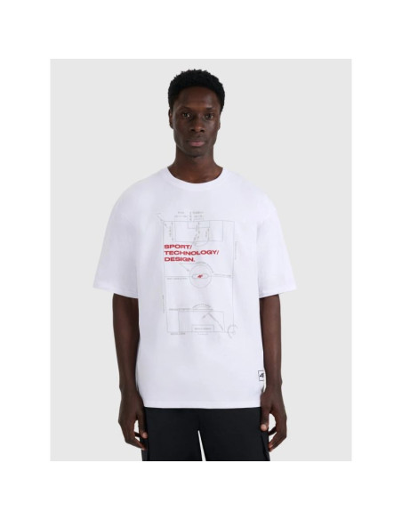 T-shirt oversize z nadrukiem męski 4f 4fraw25ttshm3257-10s