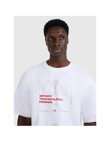 T-shirt oversize z nadrukiem męski 4f 4fraw25ttshm3257-10s