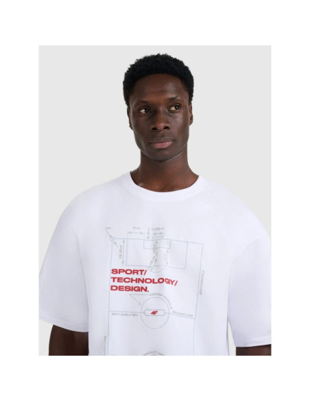 T-shirt oversize z nadrukiem męski 4f 4fraw25ttshm3257-10s