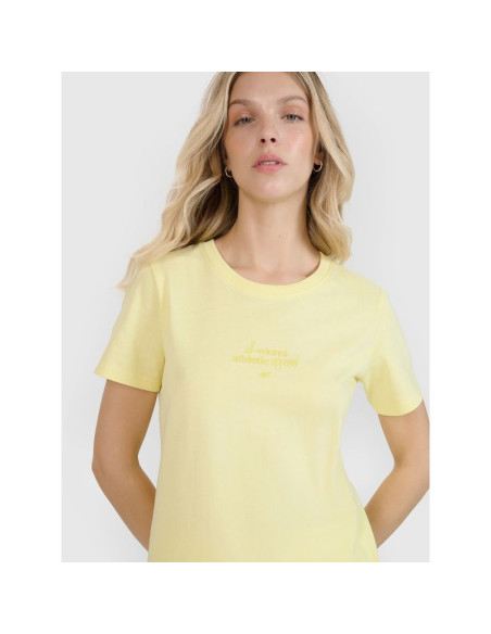 T-shirt regular z nadrukiem damski 4f 4frss25ttshf2786-73s