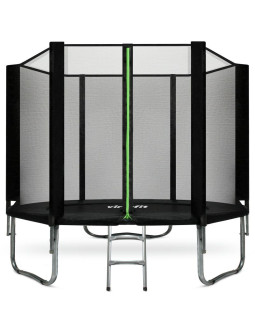 Virtufit trampolina z siatką bezpieczeństwa - czarna - 251 cm