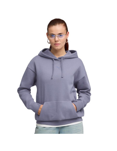 Bluza damska puma ess centered cat logo relaxed hoodie fioletowa 692917 65