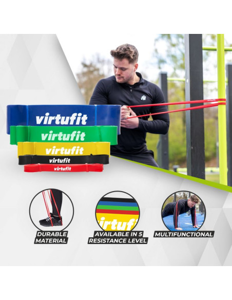 Virtufit pro guma fitness power band średnia żółta