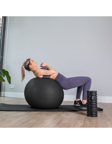 Virtufit piłka gimnastyczna anti-burst pro z pompką szara 65 cm