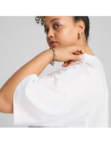 Koszulka damska puma ess relaxed tee biała 684971 02