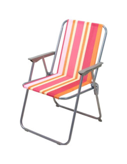 Krzesło turystyczne z podłokietnikami składane pomarańczowe pasy redcliffs