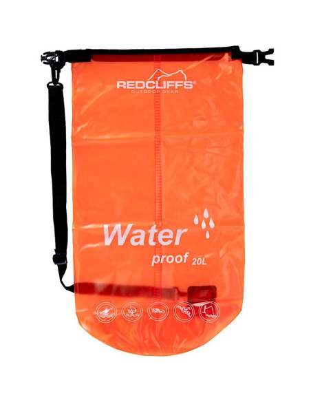 Worek turystyczny wodoszczelny 20l pomarańczowy redcliffs